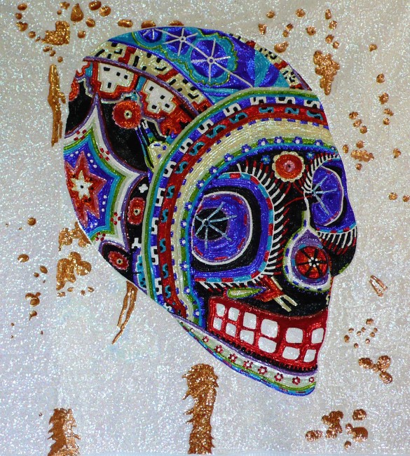  Daniel González, Criminal Aesthetic fashion Soundsystem, 2013, paillettes cucite a mano su tela, 190x160 cm (dettaglio) Photo Danesin