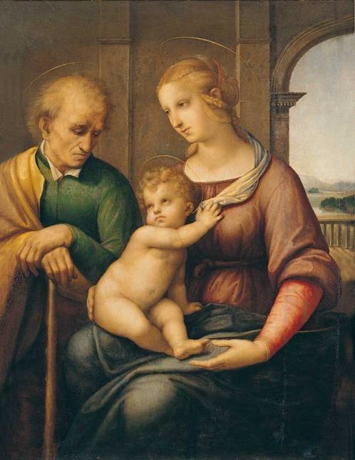 Raffaello Sanzio, Sacra Famiglia, 1506-07 circa, olio e tempera su tela, 72.5x56.5 cm, Museo Statale Ermitage, San Pietroburgo