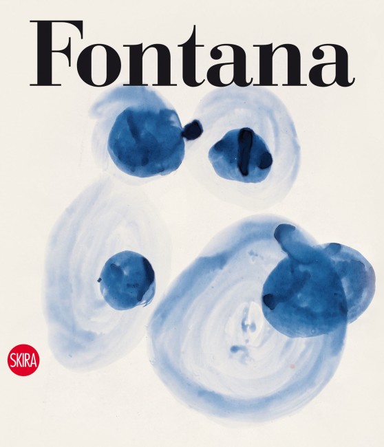Lucio Fontana, Ambiente spaziale, 1949, gouache su carta, azzurro, 30x23 cm (49 DCSA 5), copertina cofanetto