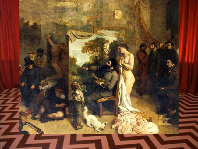 Luigi Presicce, Allegoria astratta dell'atelier del pittore all'inferno tra le punte gemelle