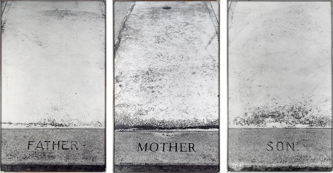 SOPHIE CALLE Les Tombes / The Graves, 1990 Gelatin silver print on aluminum Tryptich – 180 x 100 cm each Photo © museum moderner kunst stiftung ludwig wien © Sophie Calle by SIAE 2014