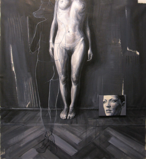 Constantin Migliorini, presenza/assenza 1, olio acrilico su tela, cm 141x130