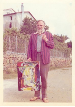 Ritratto di Asger Jorn con quadro, 10 gennaio '68