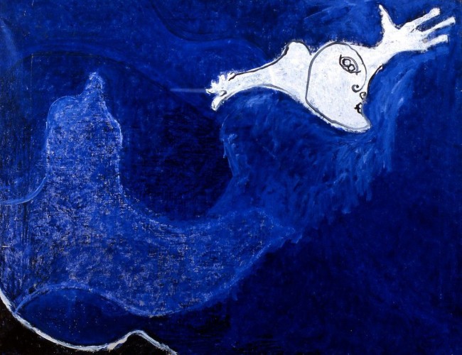 Osvaldo Licini, Amalassunta su fondo blu, 1955, olio su tela, 73x91.5 cm Courtesy  Galleria Civica d’Arte Contemporanea Osvaldo Licini‚ Ascoli Piceno