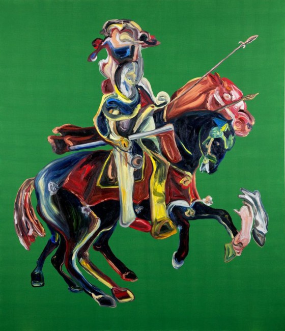 Matteo Fato, Senza titolo con Quattro esercizi Equestri, 2013, olio su lino, transport case in compensato, 210x180 cm Courtesy l'artista Foto Matteo Fato
