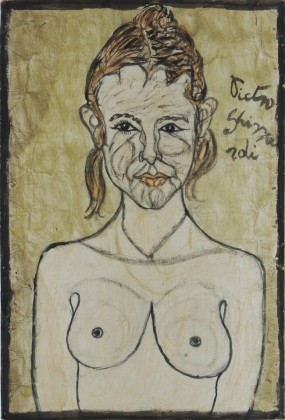 Pietro Ghizzardi, Ritratto di donna, tecnica mista su cartone, cm 80x50