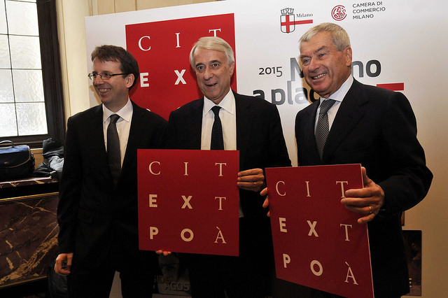 Immagine della conferenza stampa di presentazione di Expo in Città, Milano, 27 ottobre 2014
