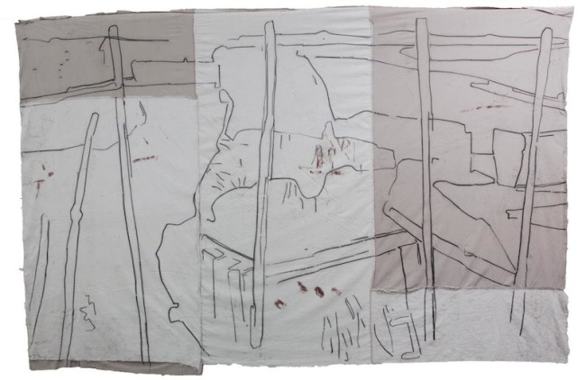 Giovanni Frangi: Delta, 2014, 300x420cm, Pastelli grassi su tela