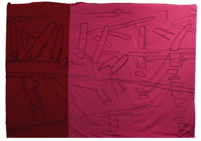 Giovanni Frangi: Rosso Adige, 2014, 300x460cm, Pastelli grassi su tela