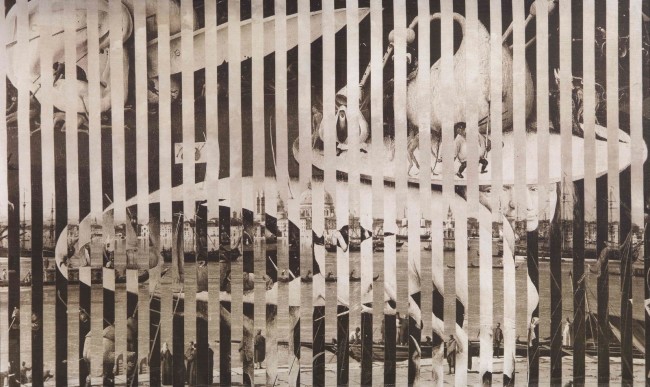 Jiří Kolář, Ricordo di Venezia, 1969, emulsione fotografica su tela, 84.5x140 cm