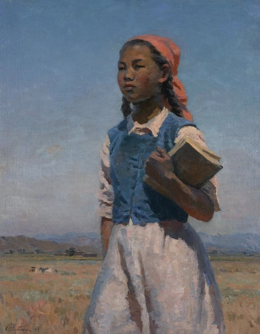 Semën Afanas'evič Čujkov, La figlia del soviet Kirghizia, 1948, olio su tela, 120x95 cm, Galleria Tret'jakov, Mosca