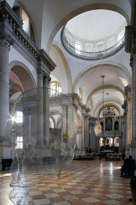 Jaume Plensa Together (2014) and Mist (2014) Installation view from Together, San Giorgio Maggiore (2015) Photo: Jonty Wilde