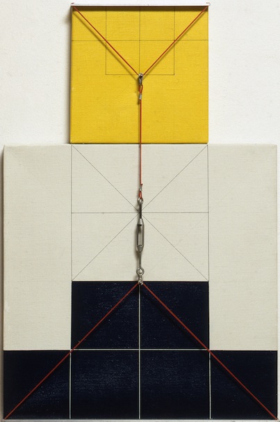 Gianfranco Pardi, Architettura, 1974, acrylic on canvas and cables, 75x50 cm Courtesy Cortesi Gallery