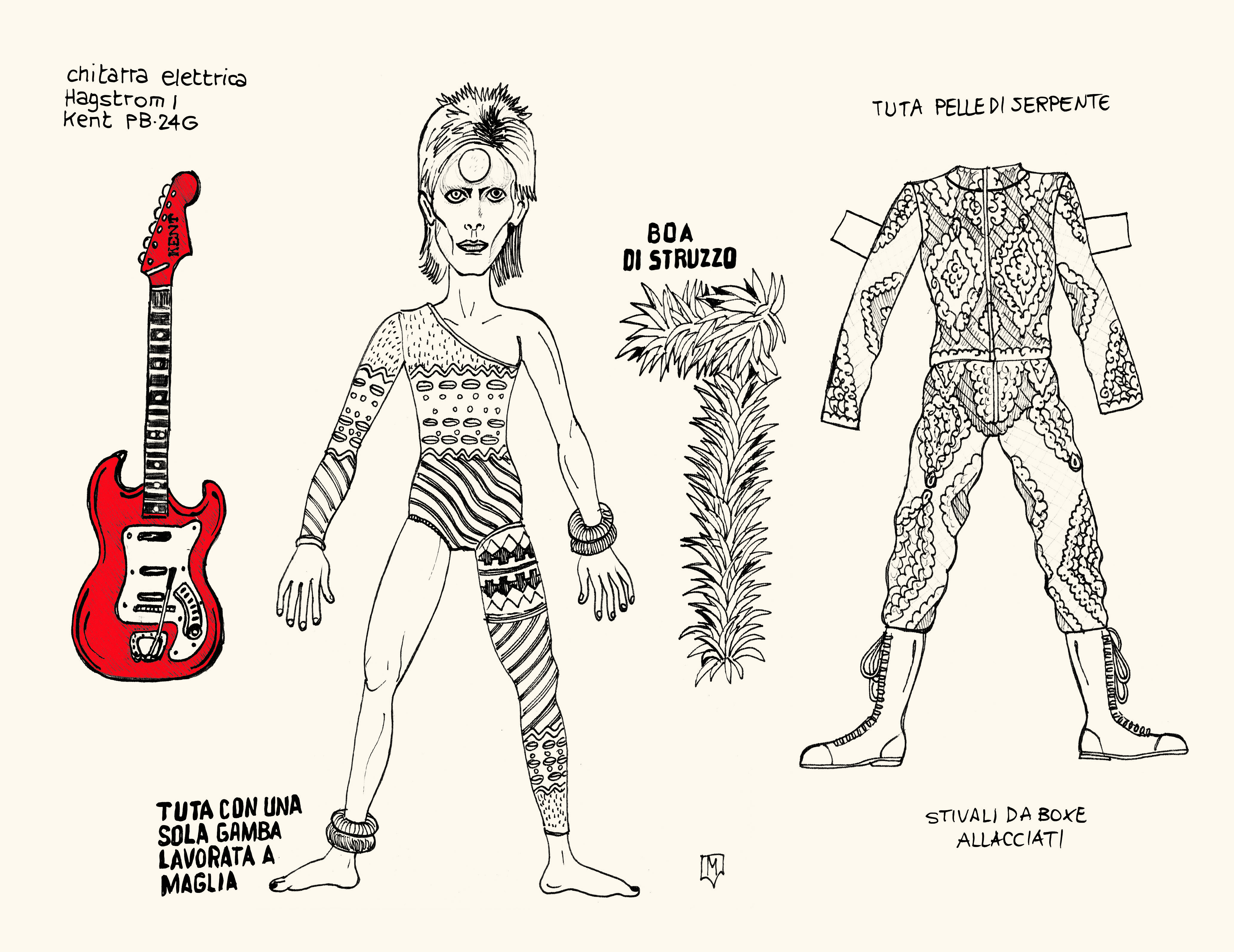 David Bowie Play Book, 24 ORE Cultura, disegni di Matteo Guarnaccia