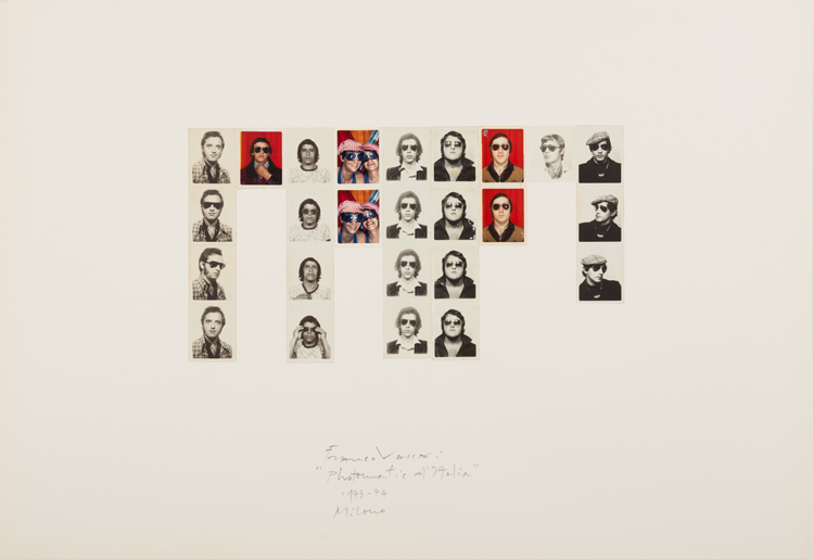F.Vaccari, Photomatic d'Italia (Milano), 1973-74, photostrips collage on cardboard, cm.48x68,5 (ph.F.Tais, Courtesy P420, Bologna)