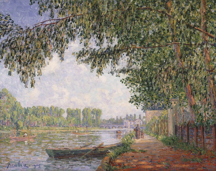 Francis Picabia, Effet de soleil sur le bord du Loing, Moret, 1905, Öl auf Leinwand, 73.2x92.4 cm, Philadelphia Museum of Art. The Gertrude Schemm Binder Collection, 1951 © 2016 ProLitteris, Zürich