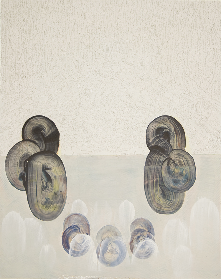 Elisa Bertaglia, Out of the Blue, 2016, olio, pastelli, carboncino e grafite su carta, cm 61x48,3