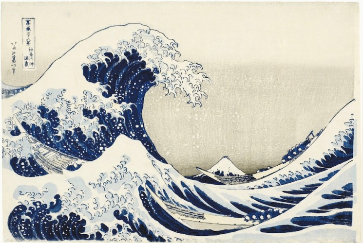 Katsushika Hokusai, La grande onda presso la costa di Kanagawa, dalla serie “Trentasei vedute del monte Fuji”, 1830-1832 circa, silografia policroma, 25.9x38.5 cm, Honolulu Museum of Art, Honolulu (USA)