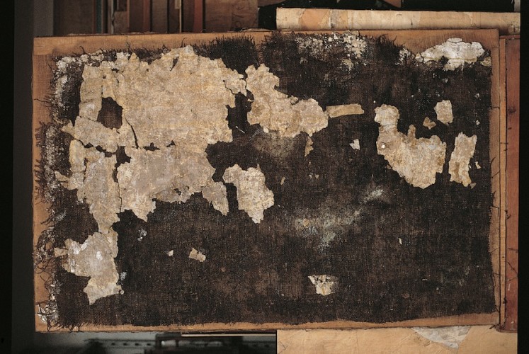 Mimmo Rotella, Tela grezza, 1955 circa