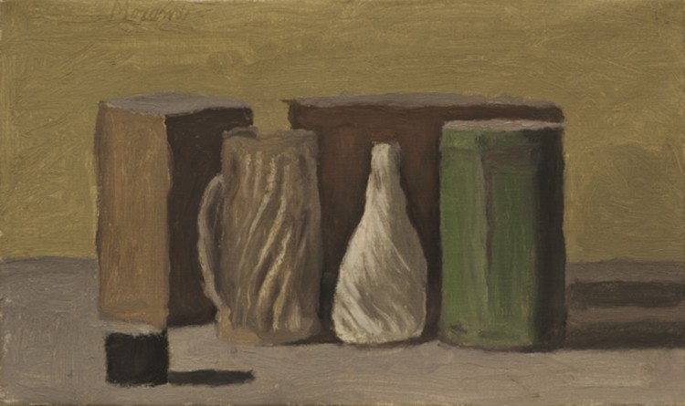 Giorgio Morandi, Natura morta, 1959, olio su tela, 18x30 cm, Fondazione Spadolini Nuova Antologia, Firenze