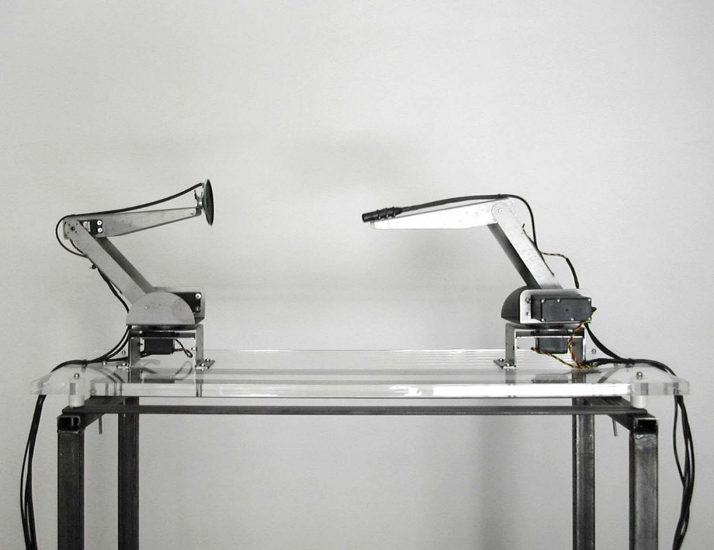 RobertoPugliese, Equilibrium Variant, metal, Plexiglas, motors, electronic circuits 80x30x30 cm , 2011 