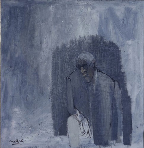 Carlo Mattioli, Ritratto di Morandi, 1969, olio su tela, 50x50 cm, Collezione privata Crediti Archivio Mattioli