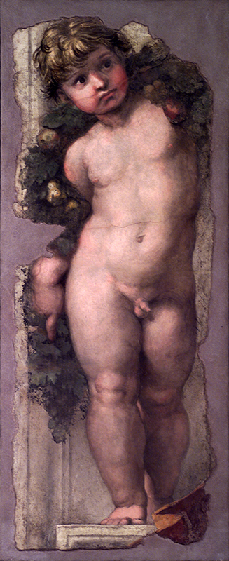 RAFFAELLO, Putto reggifestone, s.d., affresco, 41,5x110 cm Accademia Nazionale di San Luca, Roma