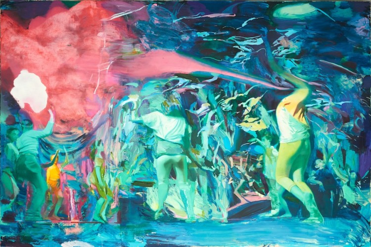 Giuseppe Gonella, Vivenze II, 2016-17, oil on canvas, 200x300 cm Courtesy Galleria Giovanni Bonelli