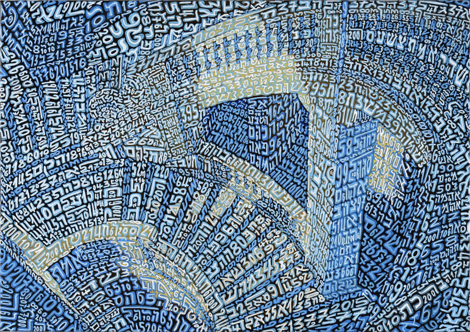 Tobia Ravà, Sullam, sequenze in scala, 2015, resine e tempere acriliche su tela, cm 50 x 70, courtesy Galleria Zabert Torino, foto Amedeo Fontana