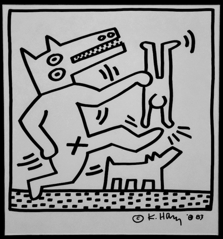 Keith Haring, Senza titolo, 1983, litografia su carta, 34x47 cm Courtesy Deodato Arte, Milano