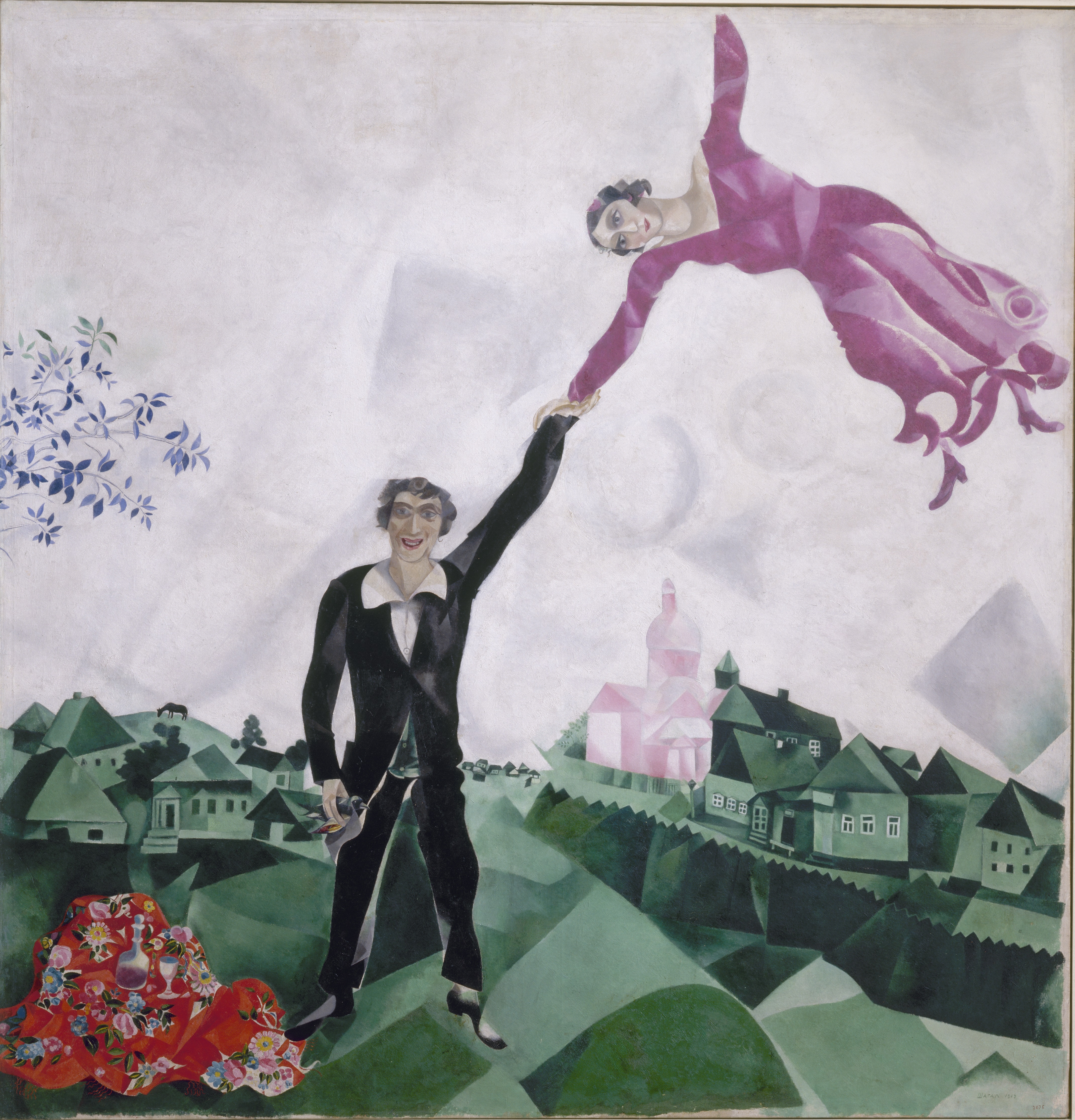 Marc Chagall, La passeggiata. Promenade, olio su tela, 1917 © State Russian Museum, St. Petersburg